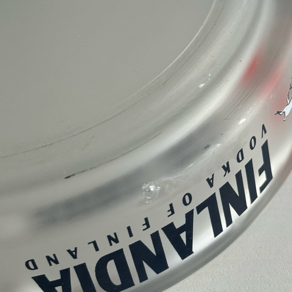 Finlandia Vodka Advertising Vintage Ashtray Frosted Glass - Picture 4 of 8
